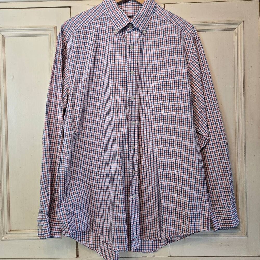 Vineyard Vines Murray Shirt Red White Blue Long Sleeve Large